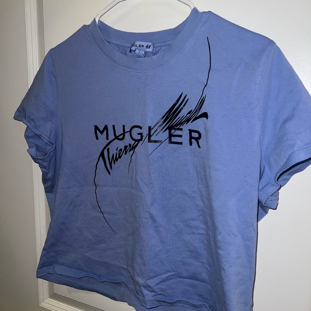 Mugler x H&M Light Blue Graphic T-Shirt